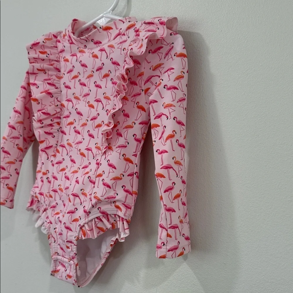 Little Me Pink Flamingo One Piece Bathing Suit